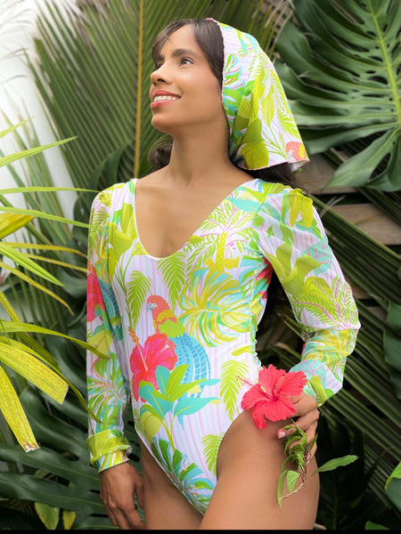 Hibiscus Mesh Onepiece