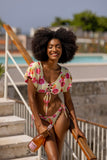Grapefruit Puff Sleeve Top